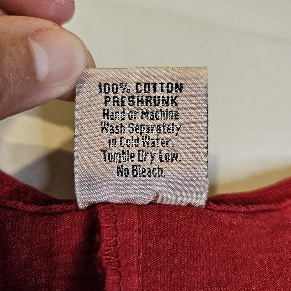 Vintage Cactus California Red Beach Dress Medium 100% Cotton - Picture 4 of 6